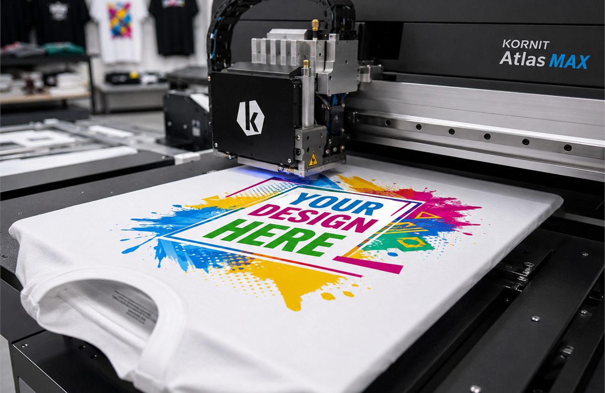 Digital printing for full color custom apparel using DTG DTF and heat transfer methods