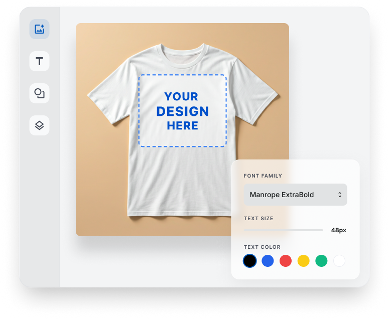 Online custom apparel design tool preview