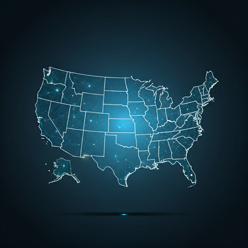 Map of the United States showing nationwide service coverage